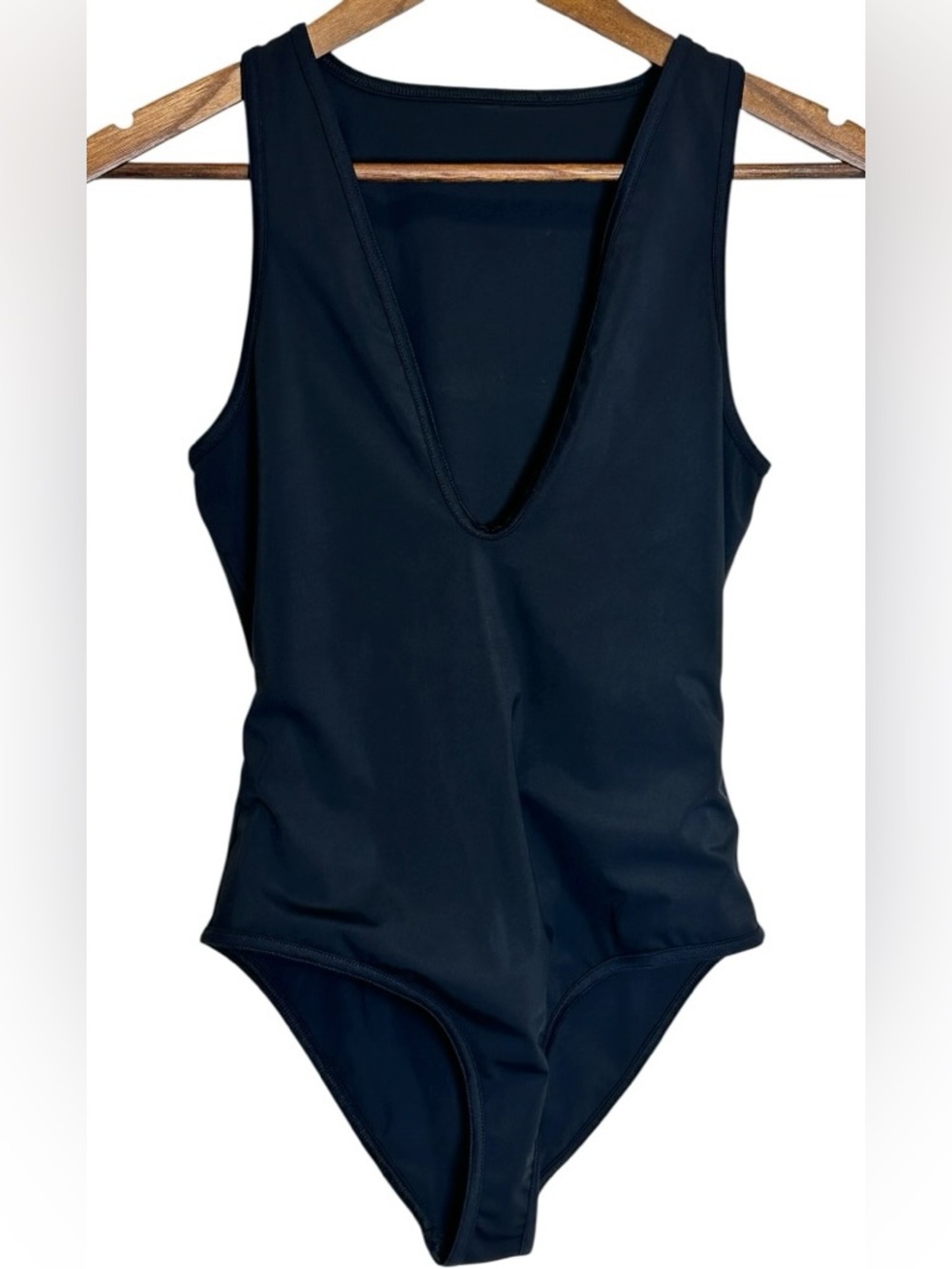 Loulou de Saison Gianna One Piece Swimsuit Black Deep V Paris French